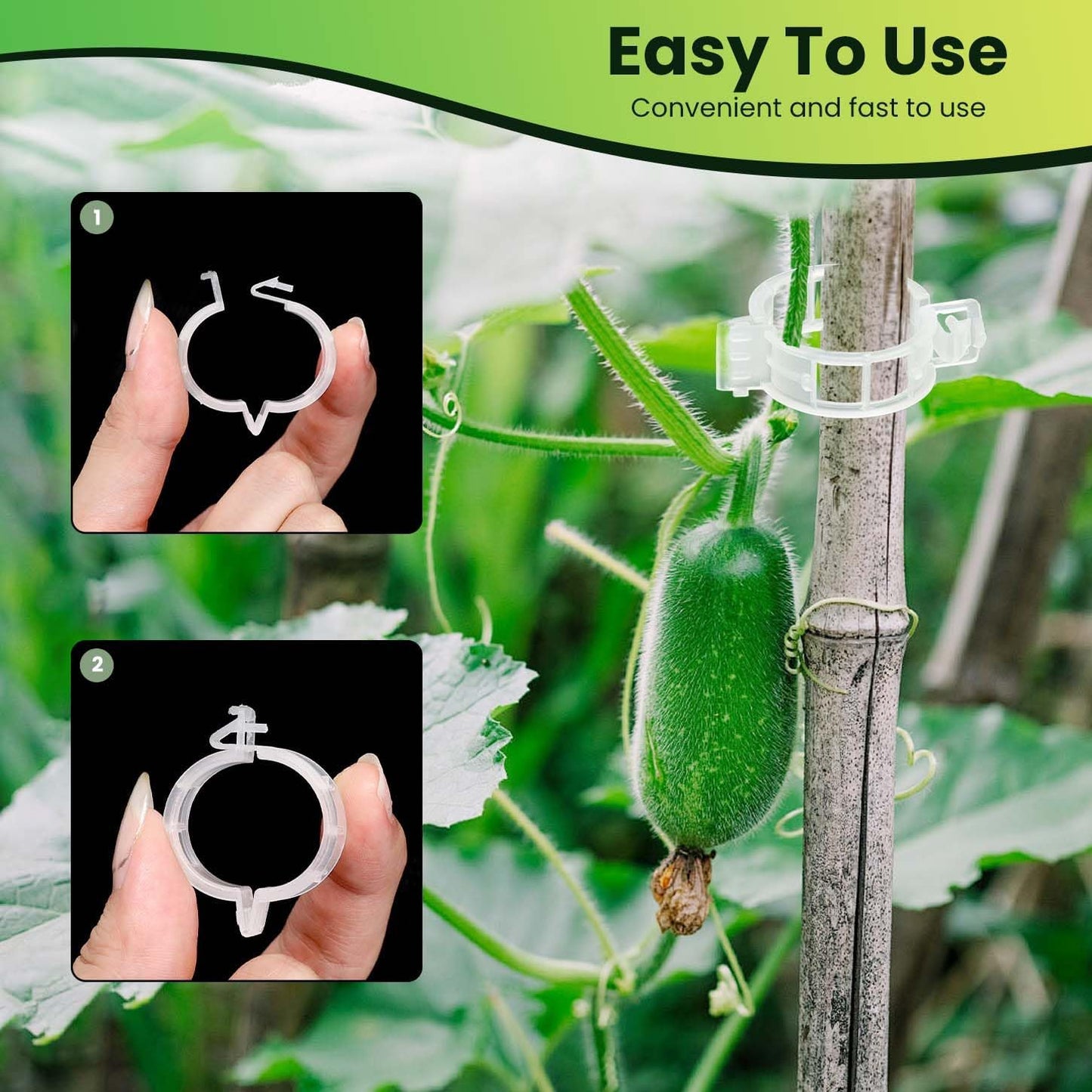100pcs Plastic Plant Clips Reusable Garden Clips,Secured Plant Clips for Trellis&Vine Support Tomato Clips for Climbing Plants Enhance Upright Growth & Healthiness (100, CleanWhite)