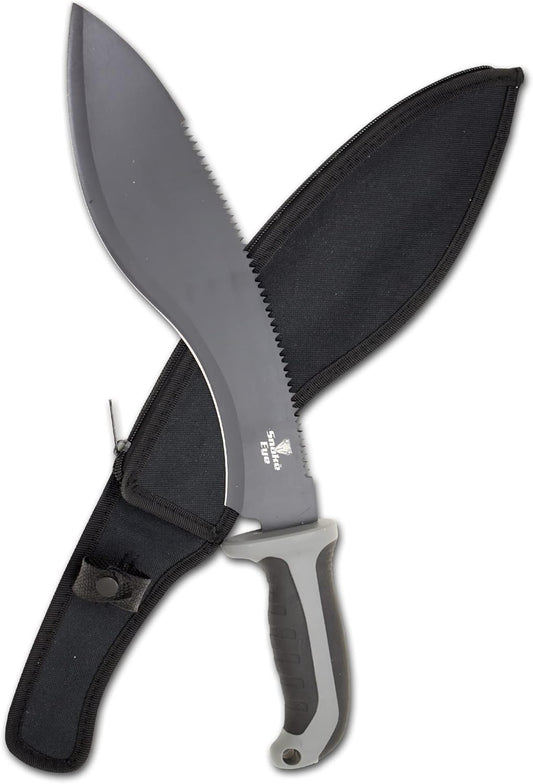 Snake Eye Machete with Heavy Duty Construction-Ergonomic Non-Slip Handle and Belt Sheath for Gardening, Land-Management, Bushcraft, Hunting and Outdoor