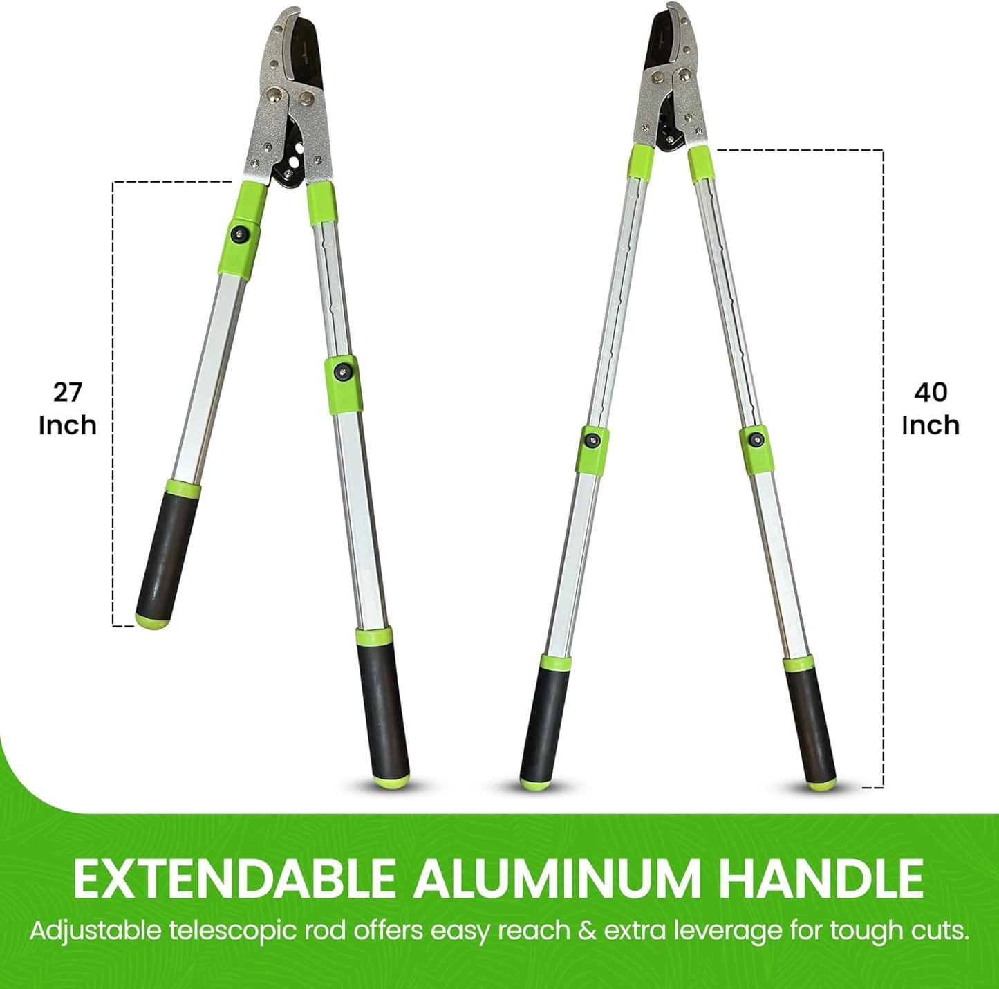GARDEN GURU Extendable Anvil Lopper Tree Trimmer with Compound Action, Chops Thick Branches with Ease, 28-40”, Non-Stick High Carbon Steel Blade, Heavy Duty Branch Cutter, 2 Inch Clean Cut Capacity
