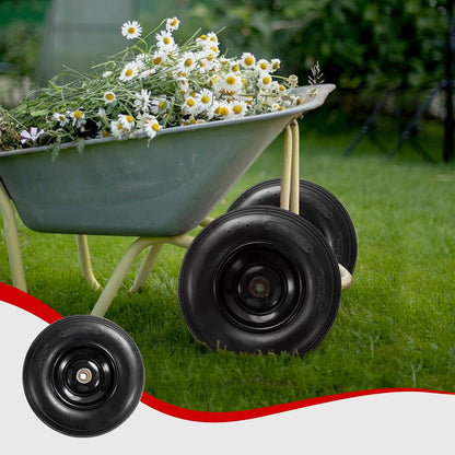 (2-Pack) 4.00-6 Wheelbarrow Tires, 13 Inch Pneumatic Tire and Wheel with 5/8" or 3/4" Bearings, 1.75"-5.75" Center Hub 4.00-6 Pneumatic Tire for Wheelbarrows, Trolleys, Garden Carts