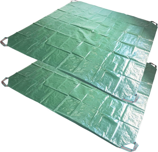 2-Pack 7x7ft Yard Garden Leaf Tarp 4 Handles Waterproof Tarps for Sandbox Cover,Lawn Debris,Yard