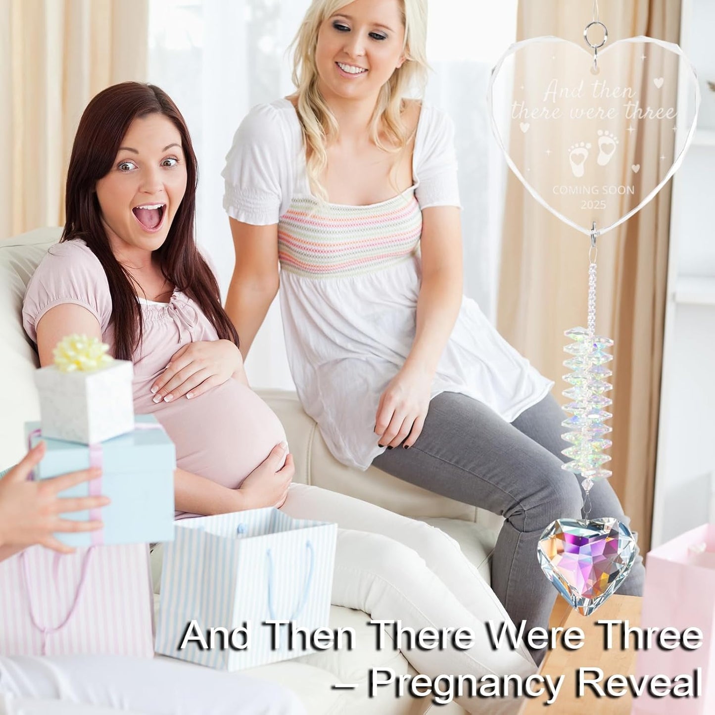 Gifts for Expecting Parents - Expecting Parents to Be Unique Gifts - Baby Pregnancy Announcement Gift Ideas for Husband, Family - Baby Crystal Suncatcher 2025 - Glass Pregnancy Announcement Suncatcher