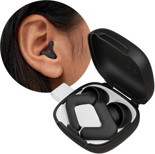 Alpine Silence Earplugs for Sleep, Focus & Travel - V-Shape Snug Fit & Soft Oval Tips – 4 Sizes