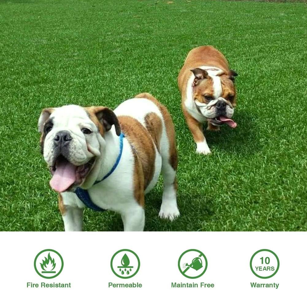 Artificial Grass Turf 12FTX43FT, 1.38" Pile Height Realistic Synthetic Grass, Indoor Outdoor Pet Faux Grass Astro Rug Carpet for Garden Backyard Patio Balcony