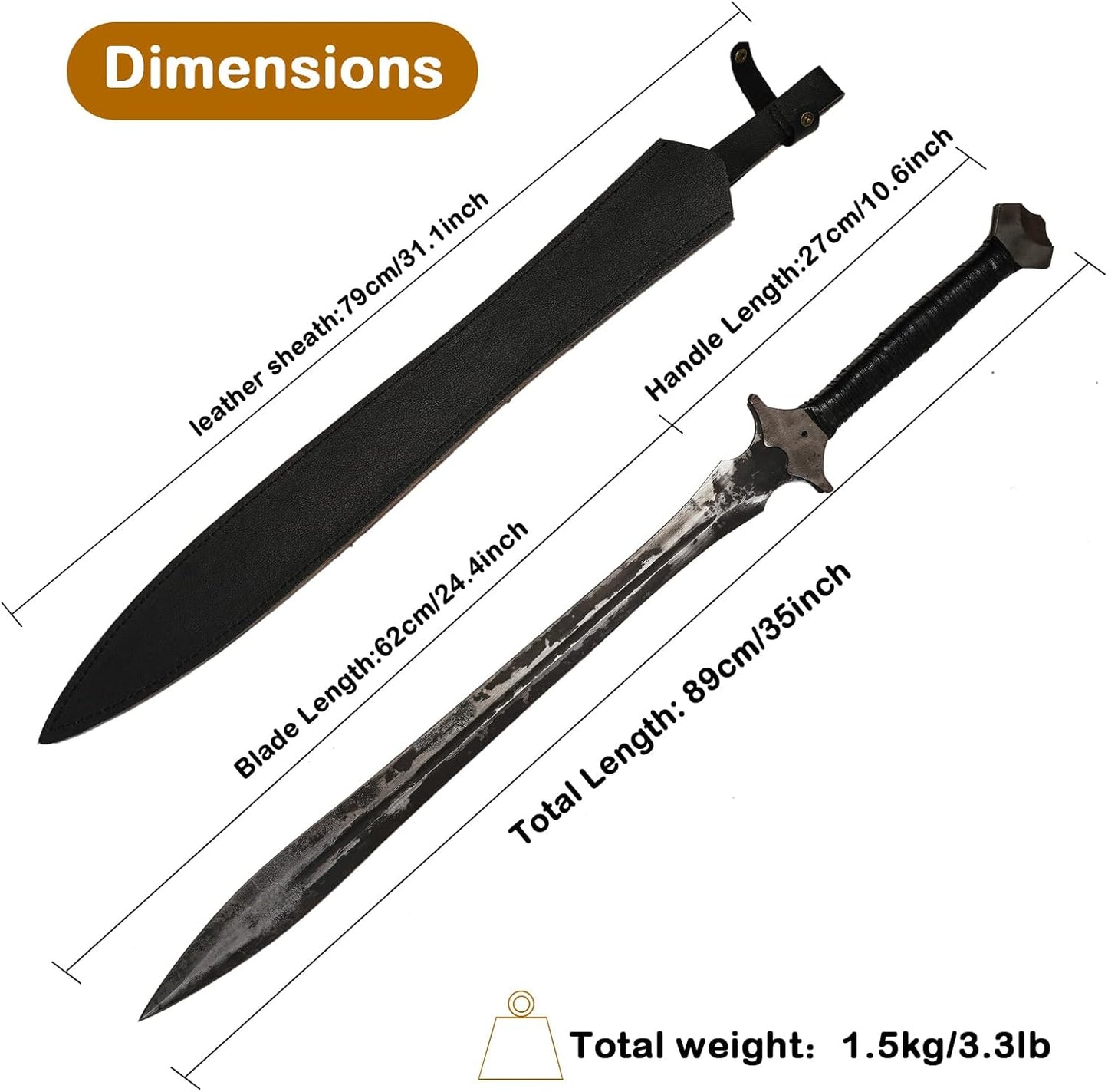 High Manganese Steel Blade Machete for Cutting Trees Heavy Duty Full Tang Outdoor Survival Hunting Tactical Sword