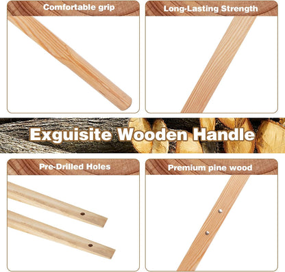 Wheelbarrow Handles Replacement Kit - Heavy Duty Pine Wood Wheelbarrow Replacement Handles - Fits Most Wheelbarrows, Ideal for Garden & DIY Use