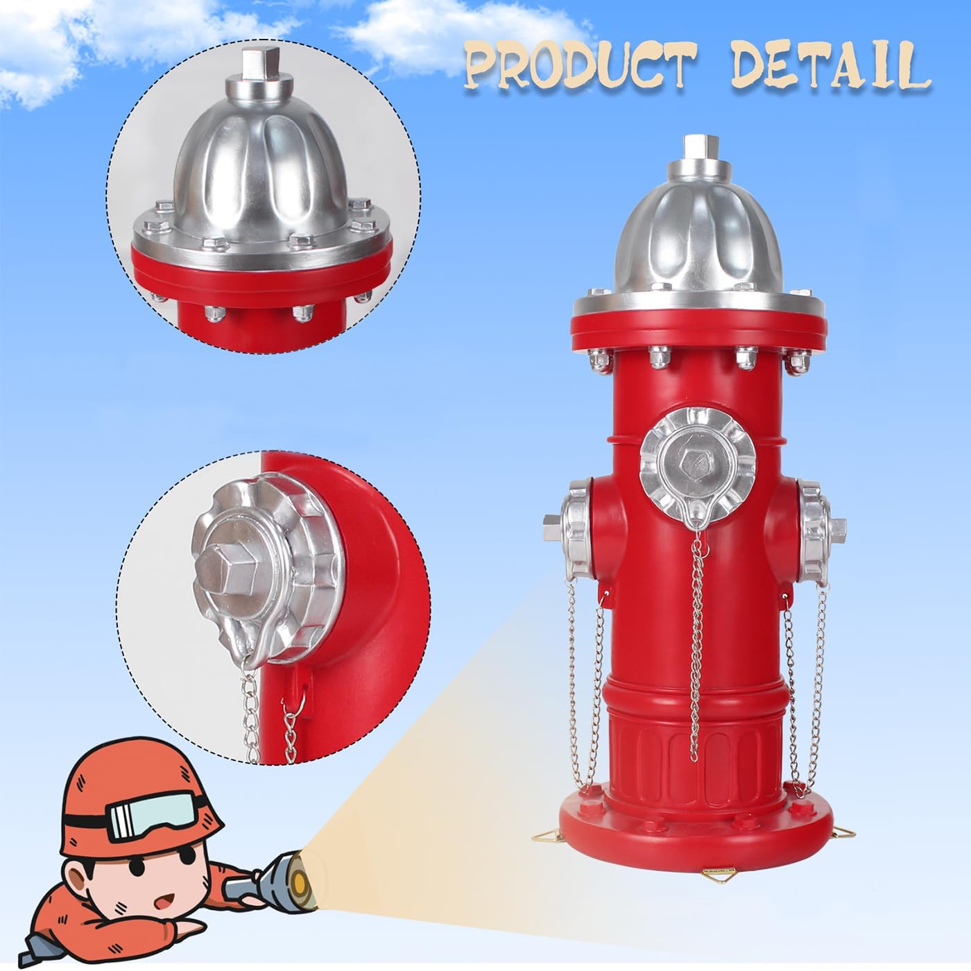 Dog Fire Hydrant Pee Post Statue with 4 Stakes, Puppy Fire Hydrant for Dogs to Pee On Fake Hydrant Statue Pee Post Training Tool Yard Garden Lawn Ornament Outdoor Statue