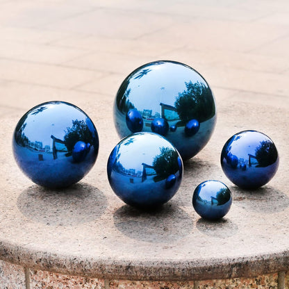 Stainless Steel Blue Gazing Mirror Ball,12inch