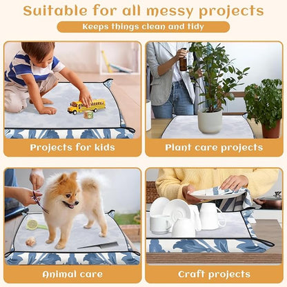 Flower Aztek Foldable Garden Hand Transplanting Succulent Tools,Waterproof Thickened Repotting Mat Plant Tag, Miniature Planting Indoor Fairy Care,Potting,Cactus,Houseplant Bonsai Tool Kit Gift