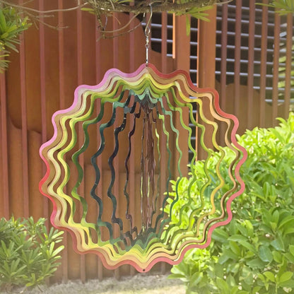 Butterfly Wind Spinner Outdoor Mental Kinetic Wind Spinner for Yard and Garden Rainbow Gifts Hanging Lawn Ornaments 3D Visual Effect(12''-1pc, Butterfly Rainbow)
