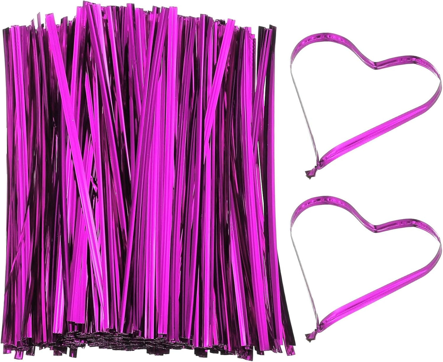 PATIKIL Bag Twist Ties 6 Inch, 800 Pcs Metallic Bread Ties for Treat Plastic Bags Gift Wrapping Candy Coffee Bag Plant Party Cake Favor, Rose Red