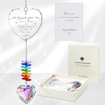 Thank You Gifts, Crystal Suncatcher Thank You Gifts for Women, Never Forget Appreciation Gifts Ornament, Women Gifts for Coworkers Teacher Boss Nurse Friend Keepsake