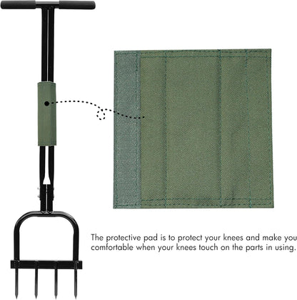 Gardzen Spike Aeration, Heavy Duty Aerator for Compacted Soils and Lawns, 35" x 11", Black