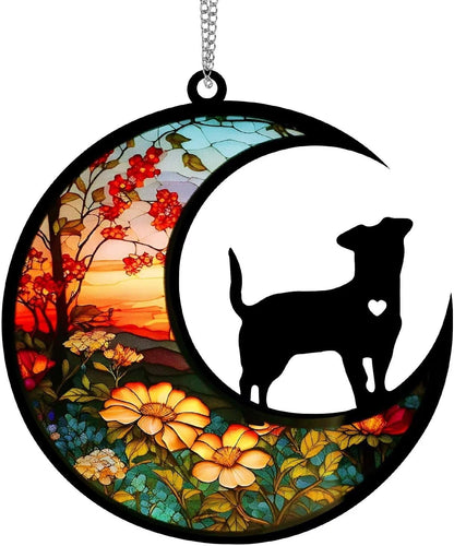 Dog Memorial Suncatcher for Loss of Dog, Personalized Pet Loss Sympathy Gift, Puppy Adult Pet Bereavement Souvenir, Jack Russell Terrier Owner Present (Classic, 6“)