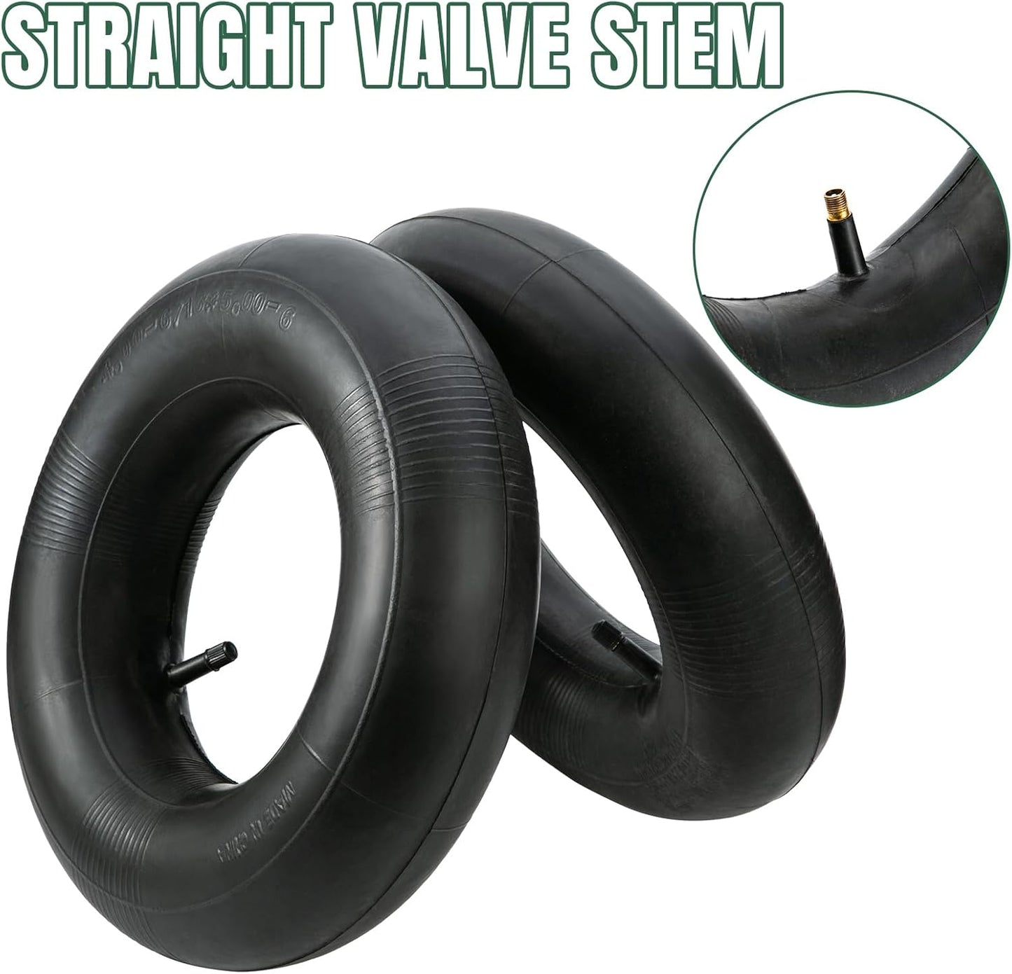 13x4.00-6 Inner Tube 4.10/3.50-6 Heavy Duty Replacement Tire Tubes with Straight Valve Stem for Wheelbarrows, Mowers, Hand Trucks - 2 Pack