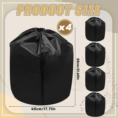 4PCS Plant Winter Protection Pot Covers, 17.7 * 21.6 Inchs Outdoor Pot Covers Pot Covers for Winter with Drawstring and Zipper Flower Pot Protection Bag for Outdoor Fruit Trees Potted Plants Shrubs