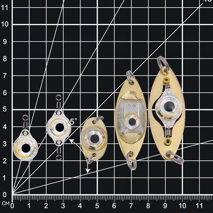 LED Underwater Fishing Lures，LED Lighted Bait Flasher，Deep Drop Fishing Lures，Fish Eye Attractive Light Bait Lure Lamp 5PCS