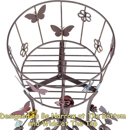 2 Pack Metal Plant Stands, 25”H Wrought Iron Tall Plant Stand, Heavy Duty Vintage Flower Pot Stand Holders, Corner Decorative Potted Planter Display Rack for Indoor Outdoor Garden Patio Lawn