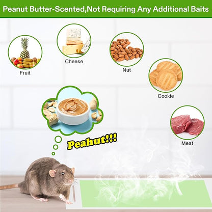 Qualirey 4 Pack Sticky Mouse Traps 8 x 14 Large Sticky Rat & Mouse Glue Boards for Inside Outside, Pre Scented Non Toxic Adhesive Traps with Enhanced Stickiness for Rat Mice Snake, Pet Safe