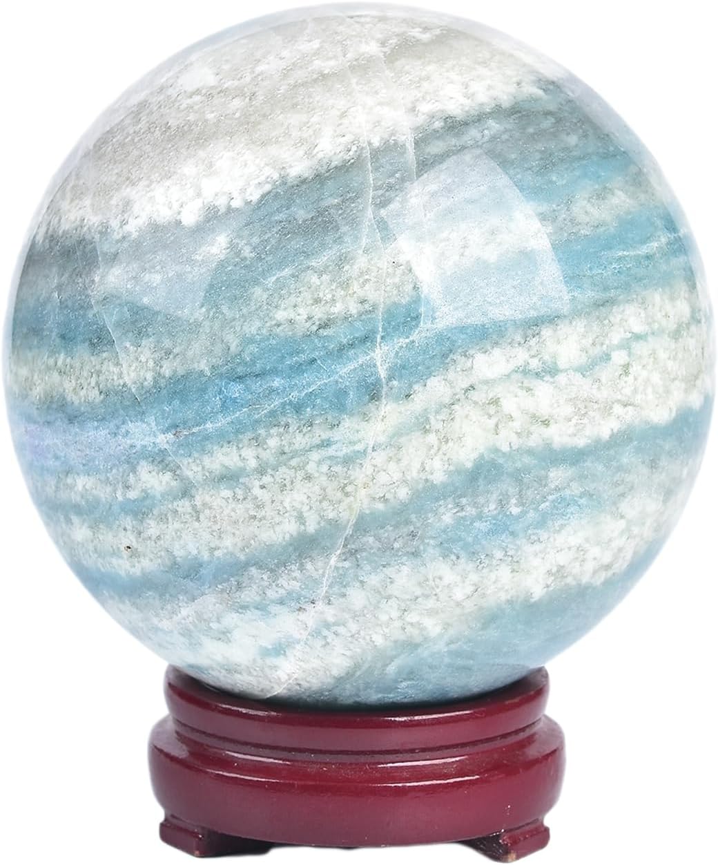 JIC Gem Natural Large Healing Crystal Sphere Ball Trolleite Crystal Decorative Ball Chakra Meditation Fengshui (110-120mm)