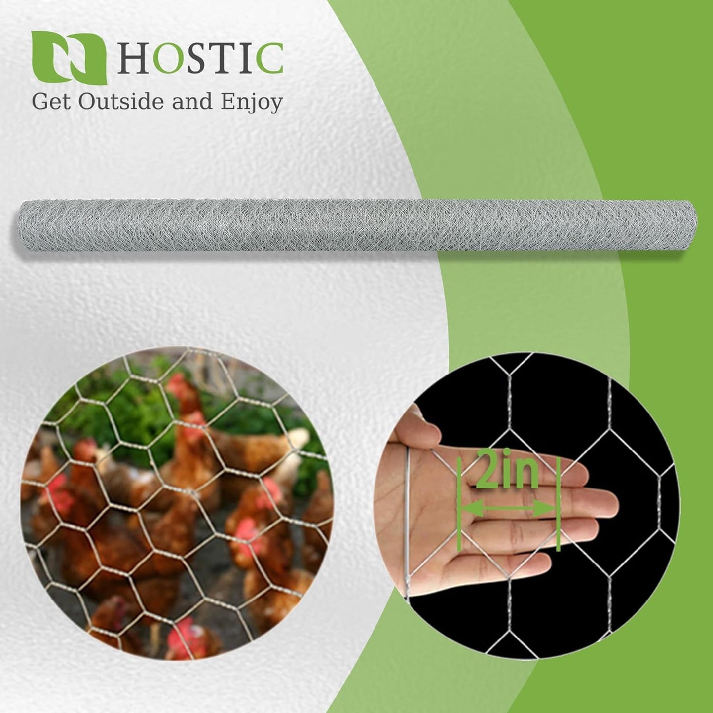 Chicken Wire Netting Galvanized Wire Mesh Hexagonal Fencing for Poultry Garden Fencing Barrier 6FTx50FT