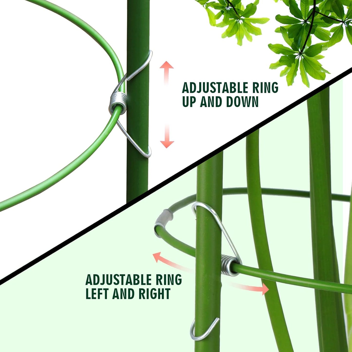 LEOBRO Tomato Cage, 2 PCS Plant Support Cage Rust Resistant Garden Ring Stake Plant Support for Tomato, Trellis, Climbing Plant, Flower, Small Plant Cages for Small Plants,17.7" H