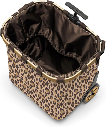 reisenthel carrycruiser Frame Leo Macchiato - Portable Shopping Trolley with Sturdy Aluminum Frame, Shoulder Strap and Removable mesh Inner Bag -Water-Repellent