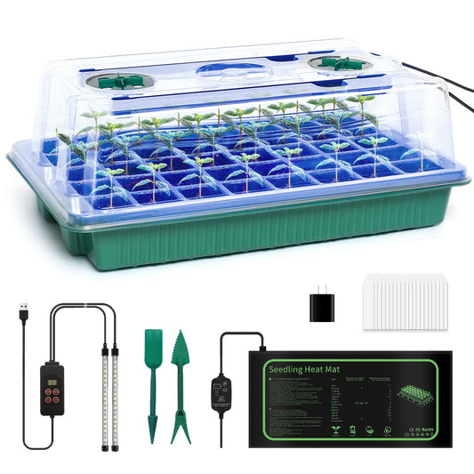 joyhalo 40 Cell Seed Starter Kit with Grow Light and Heating Mat