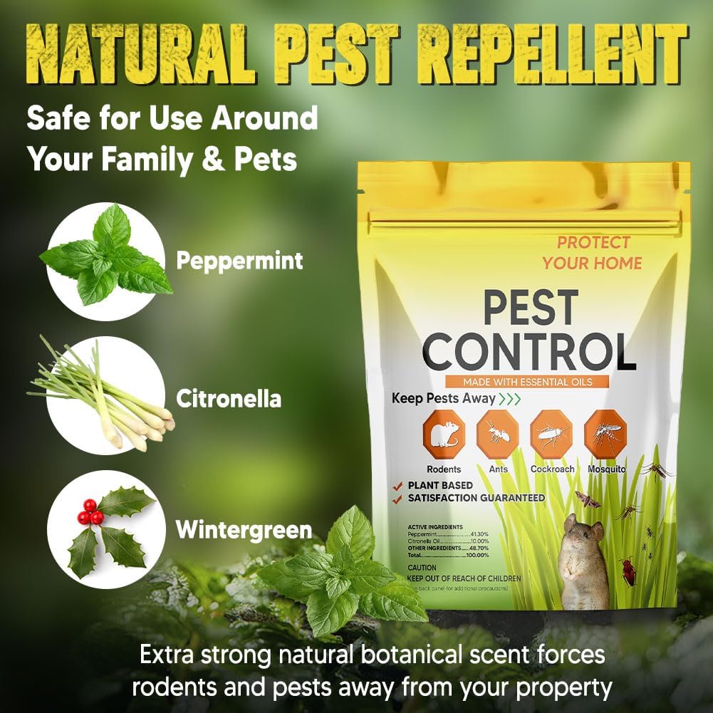 Pest Control, Rodent Repellent, Mouse Repellent, Spider Repellent, Mice Repellent Indoor, Rat Repellent Outdoor, Peppermint Balls for Rodents, Ants, Roach, Pest Repellent,Safe for Kids and Pets-10P