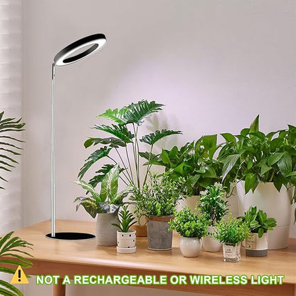 yadoker 144 LEDs Full Spectrum Plant Grow Light for Indoor Plants，Height Adjustable, 6.3" Aluminum Housing,Automatic Timer with 8/12/16 Hours,10-Level Brightness,Ideal for Small and Medium Plant Grow