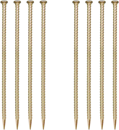 16 Inch Rebar Stakes,8 Pack Metal Rebar Support，1/2 Inch Diameter Galvanized Steel Ground Anchors，Heavy Duty Plant Support Garden Stake for Speed Bump, Wheel Stop, Tent...