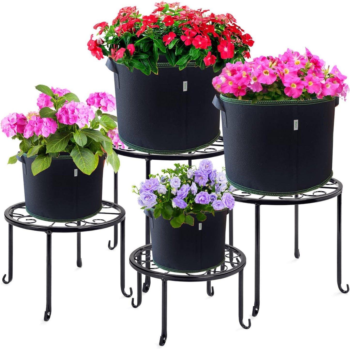 5-Pack 10 Gallon Grow Bags Heavy Duty 300G Thickened Nonwoven Fabric Pots Plant Grow Bags with Handles