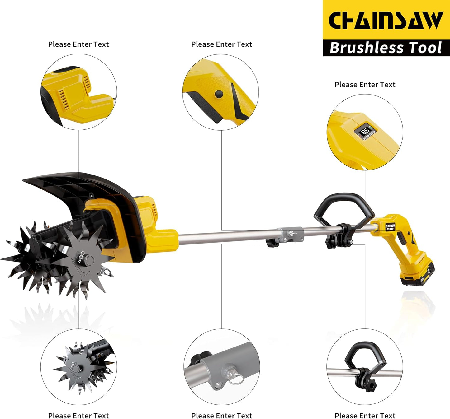 Cordless Tiller Cultivator for Dewalt 20V Battery(Tool Only), Brushless Motor,Electric Garden Tiller w/360 RPM, 9In Tilling Width and 6.6In Depth Garden Rototiller for Lawn/Soil Cultivation