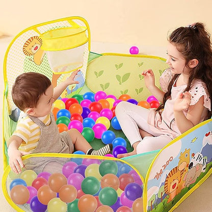 Ball Pit Balls for Kids, Plastic Refill 2.2 Inch Balls, 100 Pack, Bright Colors, Phthalate and BPA Free, Includes a Reusable Storage Bag with Zipper