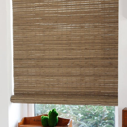 LETAU Cordless Wood Window Roller Shades, Bamboo Light Filtering Window Blinds for Indoor Home, Office, Kitchen, Pattern 2