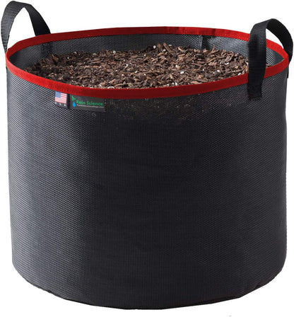 Grow Bag 5 Gallon, Planting Pots - Colorful Plant Grow Bags Pots Gardening Vegetable - Air Pruning Mesh Fabric Plant Container - (Black/Red)