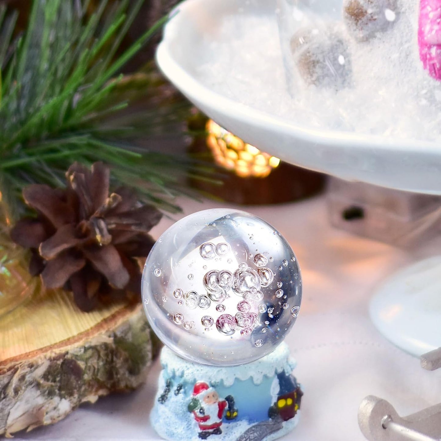 uxcell 40mm/1.6" Crystal Sphere Ball Ice Cracked Glass Solid Decorative Sphere Crystal Ball Prop Ornament for Feng Shui Divination Fortune Telling Tabletop Fountain Decoration, Yellow