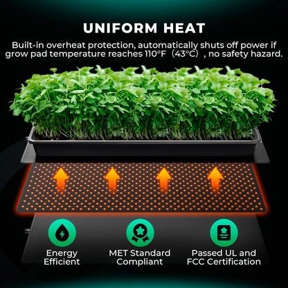 MARS HYDRO 48''x 20.75'' Seedling Heat Mat with Thermostat Heating Pad IP67 Waterproof, Easy to Clean, for Seedling, Germination, Clone, Reptile