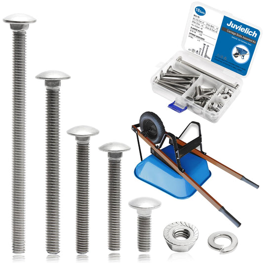 5/16-18 Carriage Bolts Set 40pcs Wheelbarrow Handles Replacement Kit 304 Stainless Steel Nut and