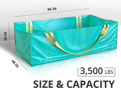 TidyFriend Dumpster Bag, Reusable Yard Waste Bags, Foldable Yard Waste Container, Trash Bag for Trash Management, Multiple Times Use During Renovations, Can Hold Up to 3,500 lbs