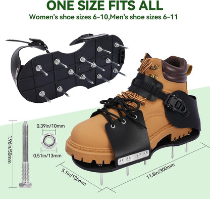 HFH Lawn Aerator Shoes for Grass，Aeration Shoes for Lawn，Spike Shoes for Lawn Aerating (Shoelace)