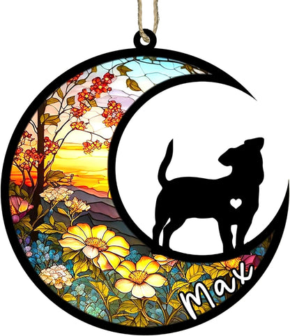 Personalized Dog Memorial, Custom Name Jack Russell Terrier Dog Christmas Ornament with Name, Custom Breeds, Pet Loss Light Catcher, Gifts for Lovers Loss of Pet Sympathy on Mothers Day Christmas