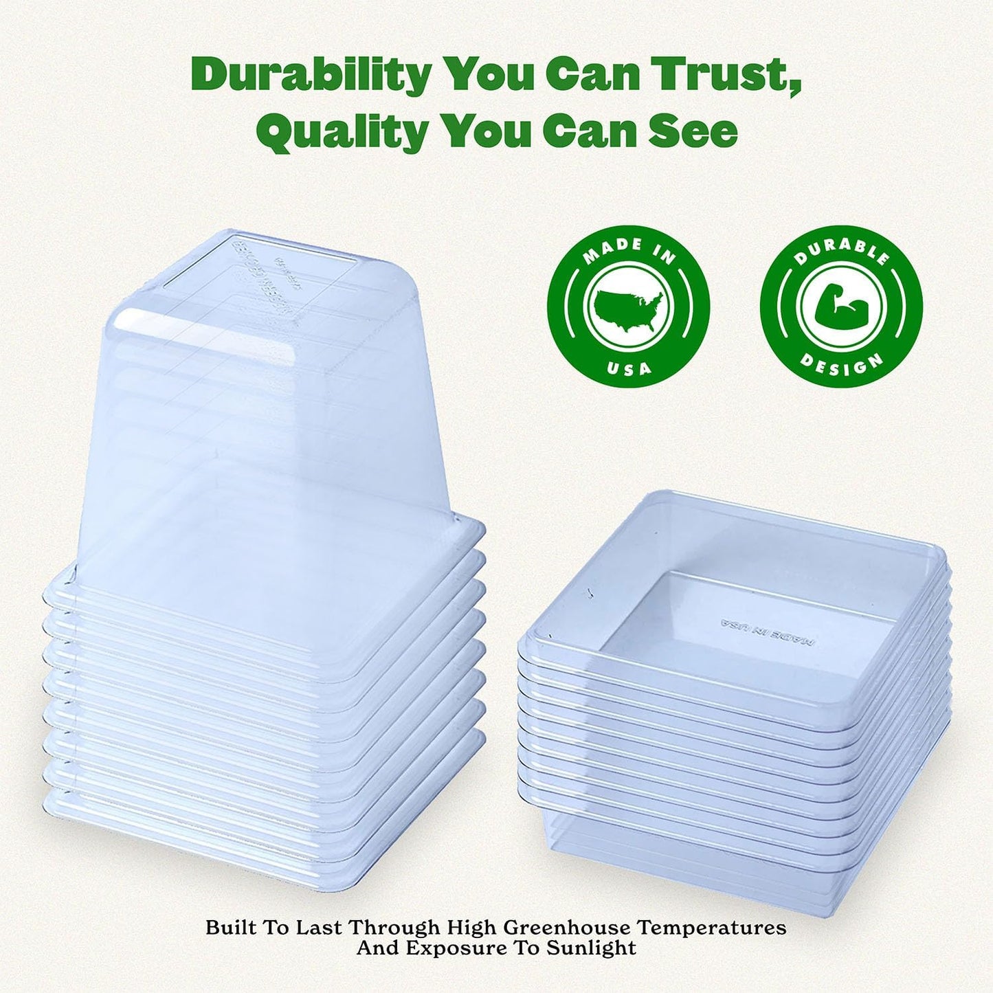 Epic Gardening Reusable Germination Domes & Trays - Easy Watering Seed Starting - Gardener Friendly Plant Trays for Seedlings | UV-Treated & BPA-Free (16)