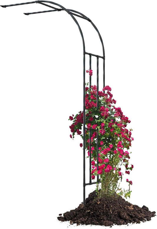 Half Sided Garden Arch, 24’’x94.5’’ Arbor Trellis, Trellis for Climbing Plants Outdoor, Garden Arch Arbor for Flower, Climbing Vine Vegetable, Fruit, Home Yard and Lawn(Black)