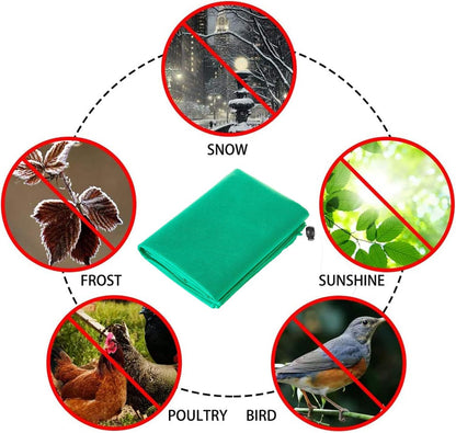 Homimp Plant Covers Freeze Protection, 4 Pack Frost Covers with Zipper Drawstring (31.5" x 47.3") Plant Protection Cover Bags for Outdoor Winter Frost Cold Weather Shrubs Trees Jacket Covers(Green)