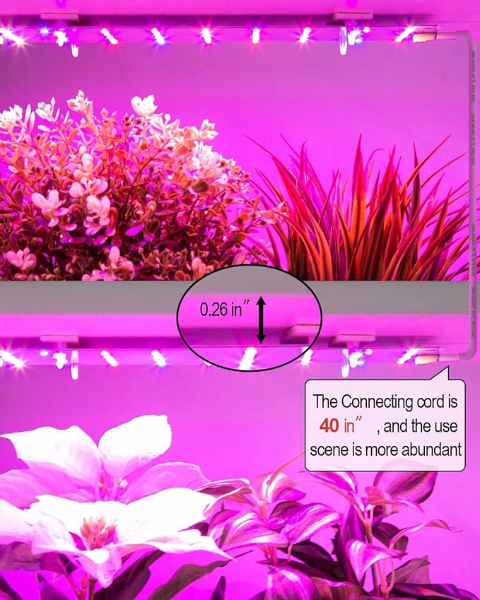 DOMMIA Plant Grow Light, 12W Ultra-Thin Plant Light, Full Spectrum with 90 LEDs, 2Pcs DIY Assembly [Grow Light] Strip for Indoor Garden Greenhouse Aquarium Hydroponic