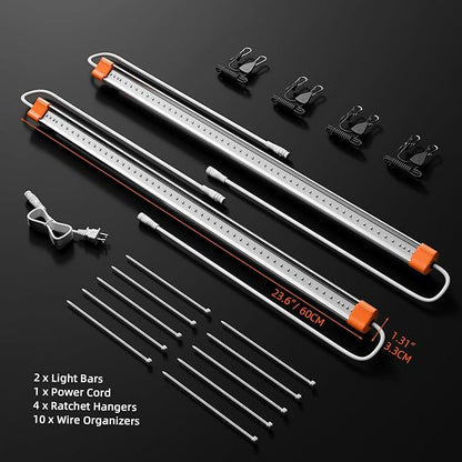 Spider Farmer SUPP-R30 Red LED Grow Light Bars 23.6" Long, 660nm Deep Red Supplemental Light for Indoor, Grow Tents