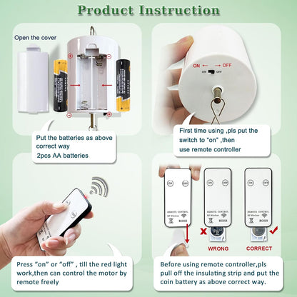 Fonmy Hanging Display Motor Rotating Motor w/ Remote Controller for Wind Spinner Hanging Decor Ornament Wind Chimes Battery Operated Motor-20 RPM Medium Speed