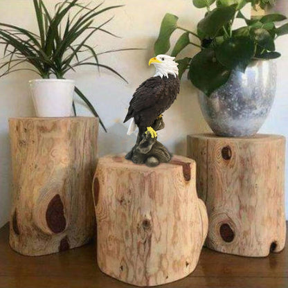 Garden Decor Sculptures Statues Outdoor, Bald Eagle Statue Christmas Animal Decoration, Home Patio Decor Gardening Gifts for Porch,12.99Inch Tall