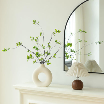 mizii 5pcs Artificial Greenery Stems 38in Realistic Faux Ficus Branches Long Stem with Green Leaves Fake Plants Eucalyptus Stems Greenery Decoration for Vase Table Room Home Indoor Decor (Green)